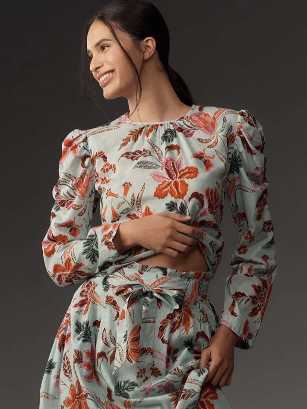 NWT Banjanan Anthropologie Vincent Puff Sleeves Floral Blouse Size Small